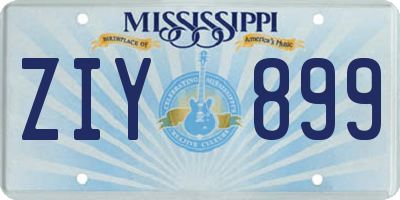 MS license plate ZIY899