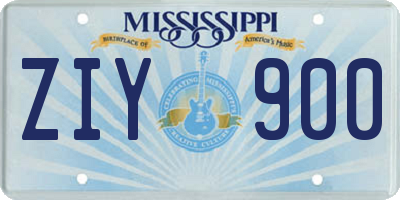 MS license plate ZIY900