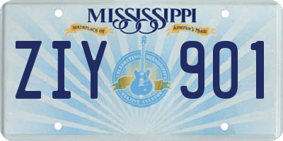MS license plate ZIY901