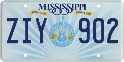 MS license plate ZIY902