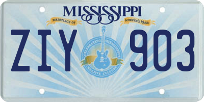 MS license plate ZIY903