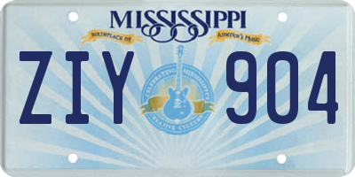 MS license plate ZIY904