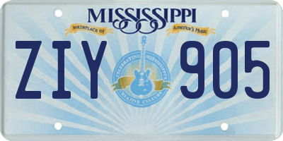 MS license plate ZIY905