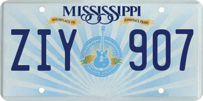 MS license plate ZIY907