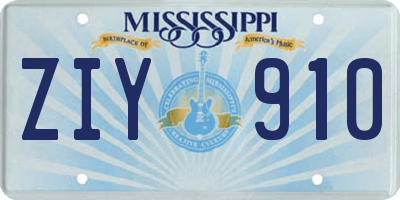 MS license plate ZIY910