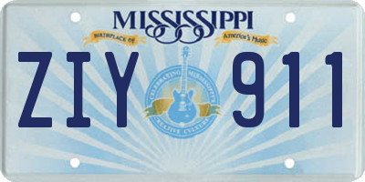 MS license plate ZIY911