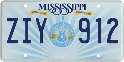MS license plate ZIY912