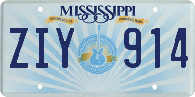 MS license plate ZIY914