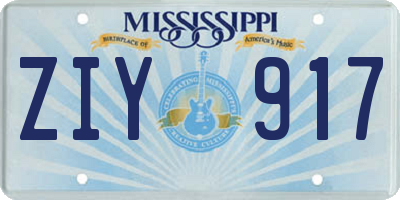 MS license plate ZIY917