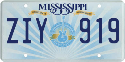 MS license plate ZIY919