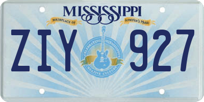 MS license plate ZIY927