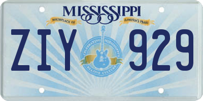 MS license plate ZIY929