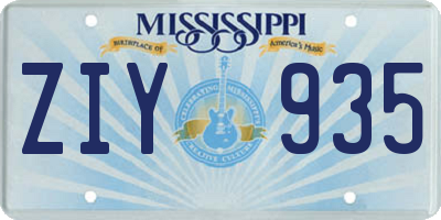 MS license plate ZIY935