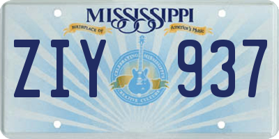 MS license plate ZIY937