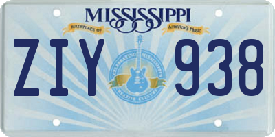 MS license plate ZIY938