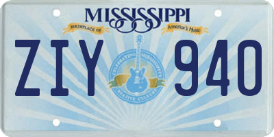 MS license plate ZIY940