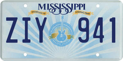 MS license plate ZIY941