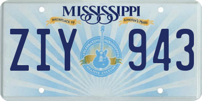 MS license plate ZIY943