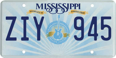 MS license plate ZIY945