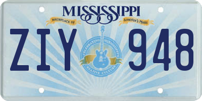 MS license plate ZIY948