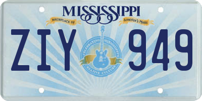 MS license plate ZIY949