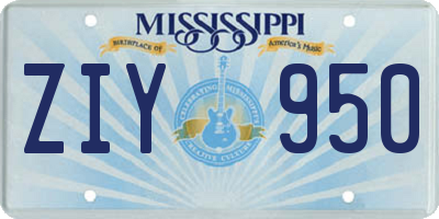 MS license plate ZIY950