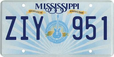MS license plate ZIY951