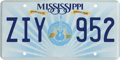 MS license plate ZIY952