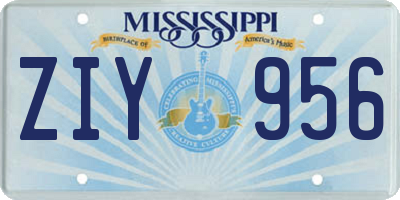 MS license plate ZIY956