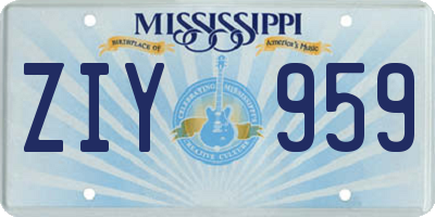 MS license plate ZIY959