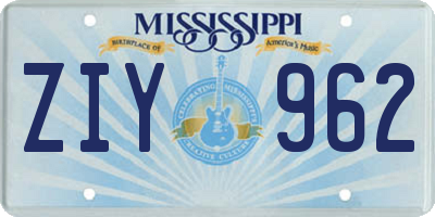 MS license plate ZIY962