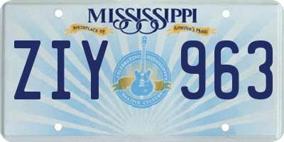 MS license plate ZIY963