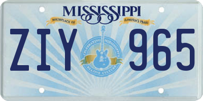 MS license plate ZIY965