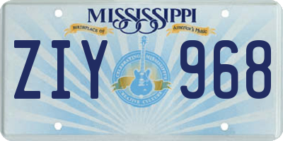 MS license plate ZIY968