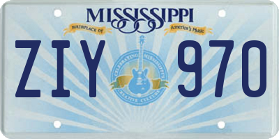 MS license plate ZIY970