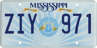 MS license plate ZIY971