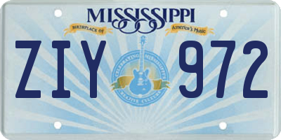 MS license plate ZIY972