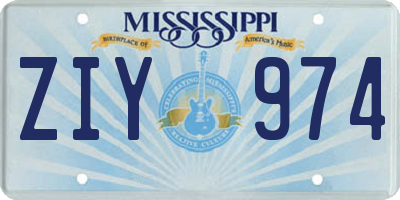 MS license plate ZIY974