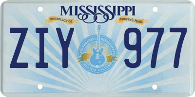 MS license plate ZIY977