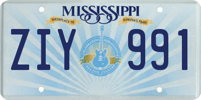 MS license plate ZIY991