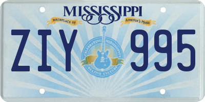 MS license plate ZIY995