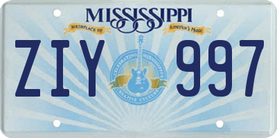 MS license plate ZIY997