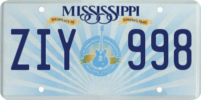 MS license plate ZIY998