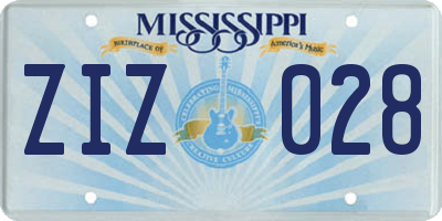 MS license plate ZIZ028