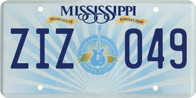 MS license plate ZIZ049