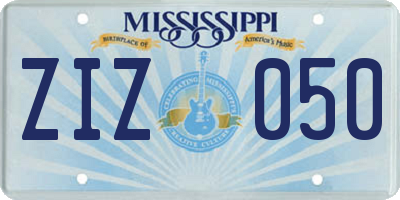 MS license plate ZIZ050
