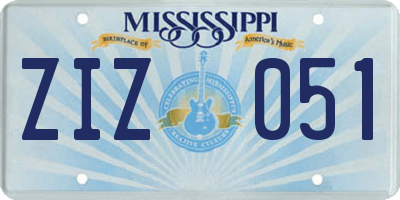 MS license plate ZIZ051