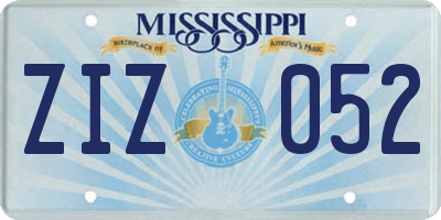 MS license plate ZIZ052