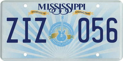 MS license plate ZIZ056