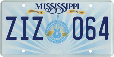MS license plate ZIZ064